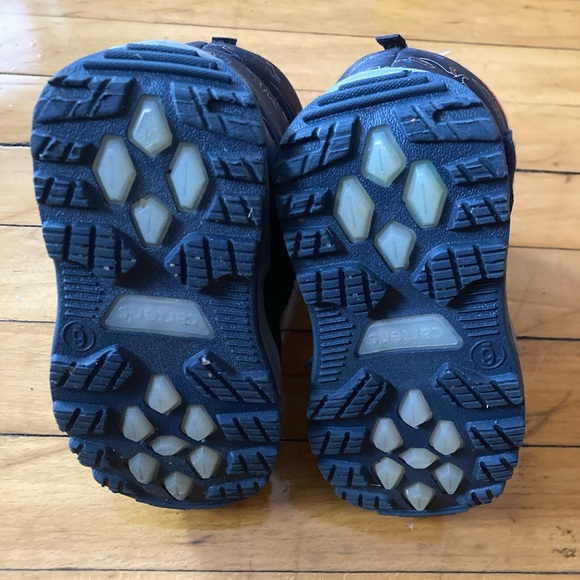 Baby size 6 carters Dino light up snow boots blue orange Velcro - Picture 5 of 6